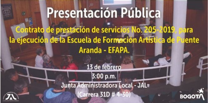 Presentación pública de la ejecución de la Escuela de Formación Artística de Puente Aranda - EFAPA