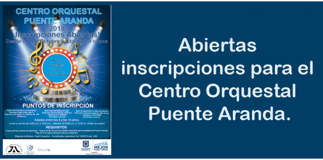 Abiertas inscripciones para el Centro Orquestal Puente Aranda