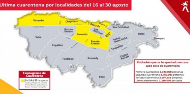 mapa localidades en cuarentena estricta