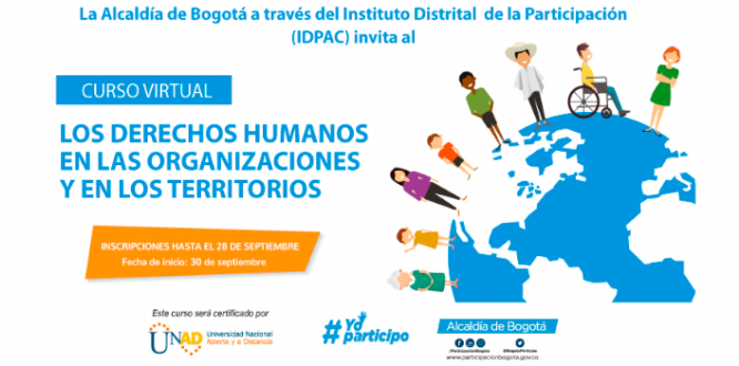 Inscríbase en el curso virtual 'Los Derechos Humanos en las Organizaciones y los Territorios'