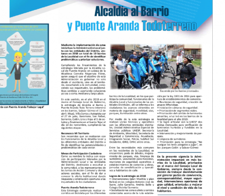 Periódico institucional de la Localidad de Puente Aranda