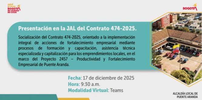 Presentación del Contrato 474-2025 ante la JAL de Puente Aranda