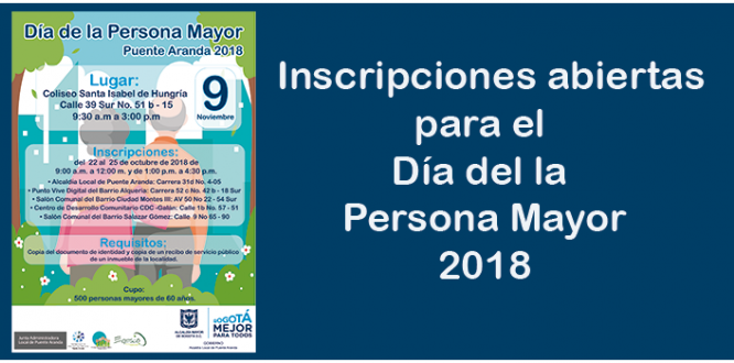 Invitamos a la comunidad a inscribirse y participar de la hermosa celebración del "Día de la Persona Mayor"