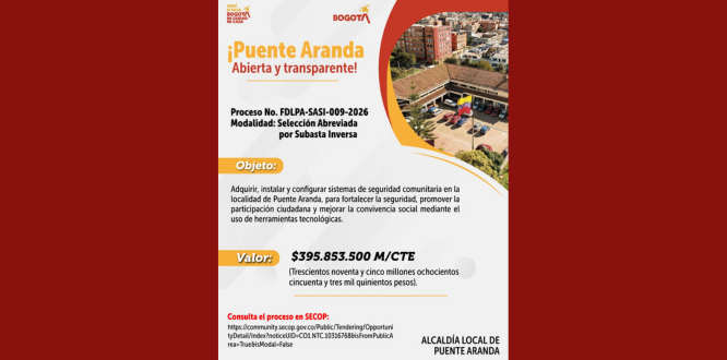 Proceso FDLPA-SASI-009-2026  Modalidad: Selección Abreviada por Subasta Inversa