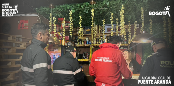 Alcaldía Local y Policía refuerzan el control en Puente Aranda: cuatro cierres durante jornada de seguridad