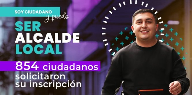 Foto hombre joven sonriendo y texto con información sobre los 24 aspirantes cumplieron con los requisitos para ser los nuevos alcaldes y alcaldesas de seis localidades de Bogotá 524 aspirantes cumplieron con los requisitos para ser los nuevos alcaldes y alcaldesas de seis localidades de Bogotá