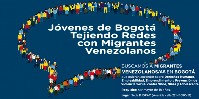 Jóvenes de Bogotá tejiendo redes con migrantes venezolanos