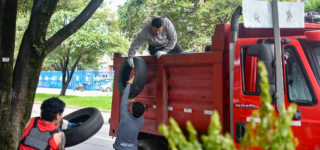 Jornada ambiental permitió recolectar 128 llantas y avanzar en la recuperación del espacio público